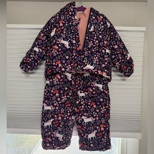 Children’s Place Toddler Unicorn 3 in 1 piece jacket and snow overalls set